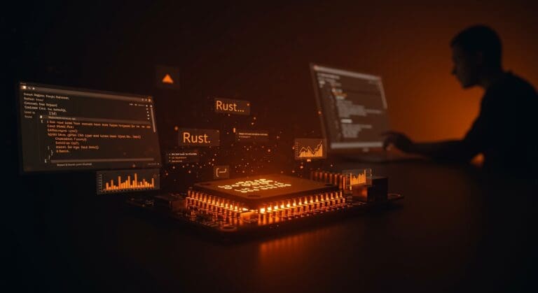 Interfaz de usuario terminal embebida para microcontroladores usando Rust, destacando eficiencia y escalabilidad en hardware embebido.