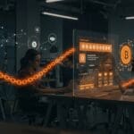 Concepto visual de nómina cripto en startups LATAM mostrando pagos en criptomonedas y blockchain en un entorno fintech innovador.