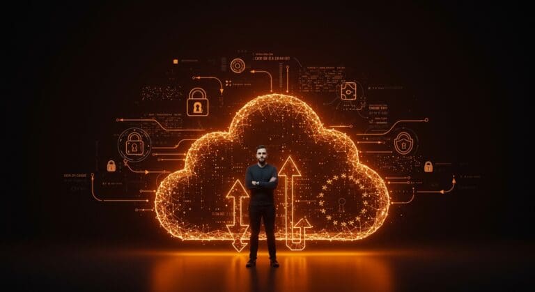 Seguridad del dato en nube europea para startups, destacando la soberanía digital y tecnologías avanzadas de almacenamiento.