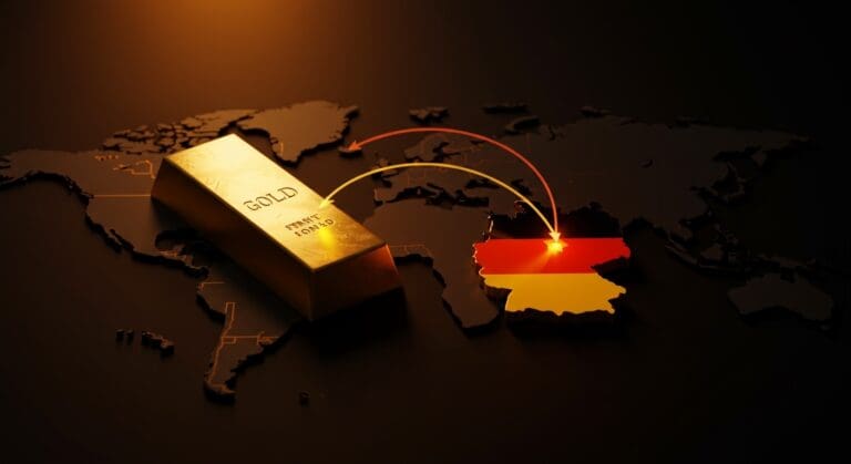 Reserva de oro de Alemania en Estados Unidos con enfoque en riesgos geopolíticos y estrategia financiera.