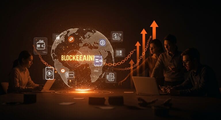 Equipo fintech utilizando tecnología blockchain para impulsar servicios financieros globales desde LATAM.