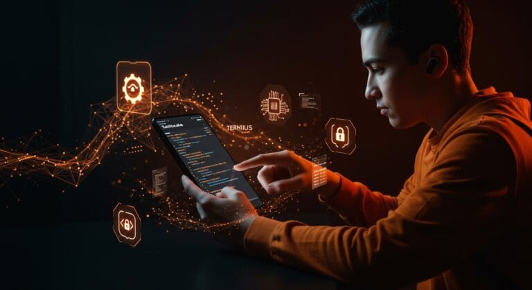 Programación móvil segura y automatización remota usando terminal en smartphone con Tailscale, Termius y Claude Code.
