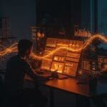 Sistemas RAG con IA aplicada visualizados mediante procesamiento semántico y multimodal para optimizar la gestión documental en startups.