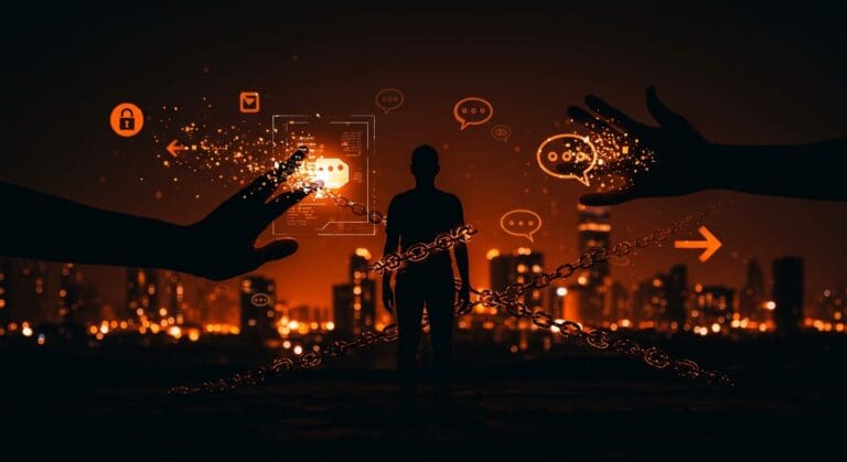 Impacto de la regulación digital y el veto a activistas digitales en startups del mercado tecnológico, reflejando tensión entre libertad de expresión y seguridad en línea.