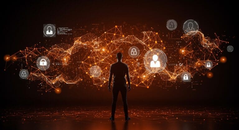 Fundador frente a red descentralizada Reticulum con identidad portable y cifrado, destacando soberanía digital y ética tecnológica.