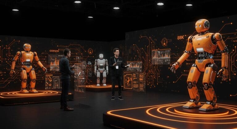 Robots innovadores presentados en CES 2026 destacando tendencias tecnológicas y avances en startups de robótica.