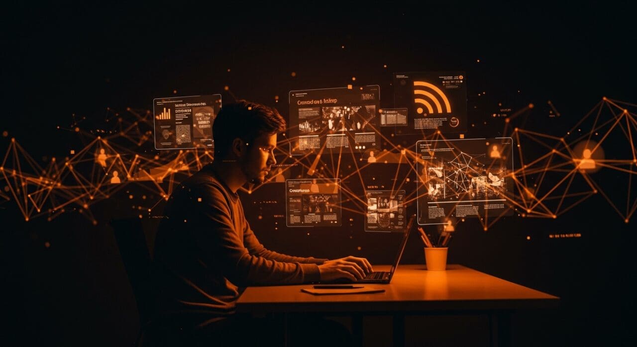 Founder tech usando RSS para filtrar fuentes de noticias y evitar algoritmos, en contexto de comunidad tech y productividad en LATAM.