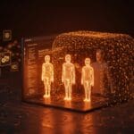 Sandbox en navegador para IA y automatización segura con agentes inteligentes representados en espacio digital moderno.