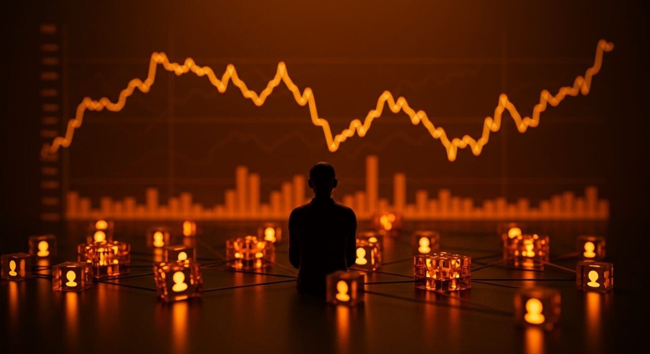 Startup india Shadowfax con caída en bolsa por concentración de clientes, ilustración de riesgos en el mercado tecnológico y logístico.