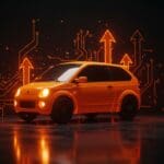 Ilustración cinematográfica del Sinclair C5 destacando innovación y fracaso en movilidad eléctrica para startups tecnológicas.