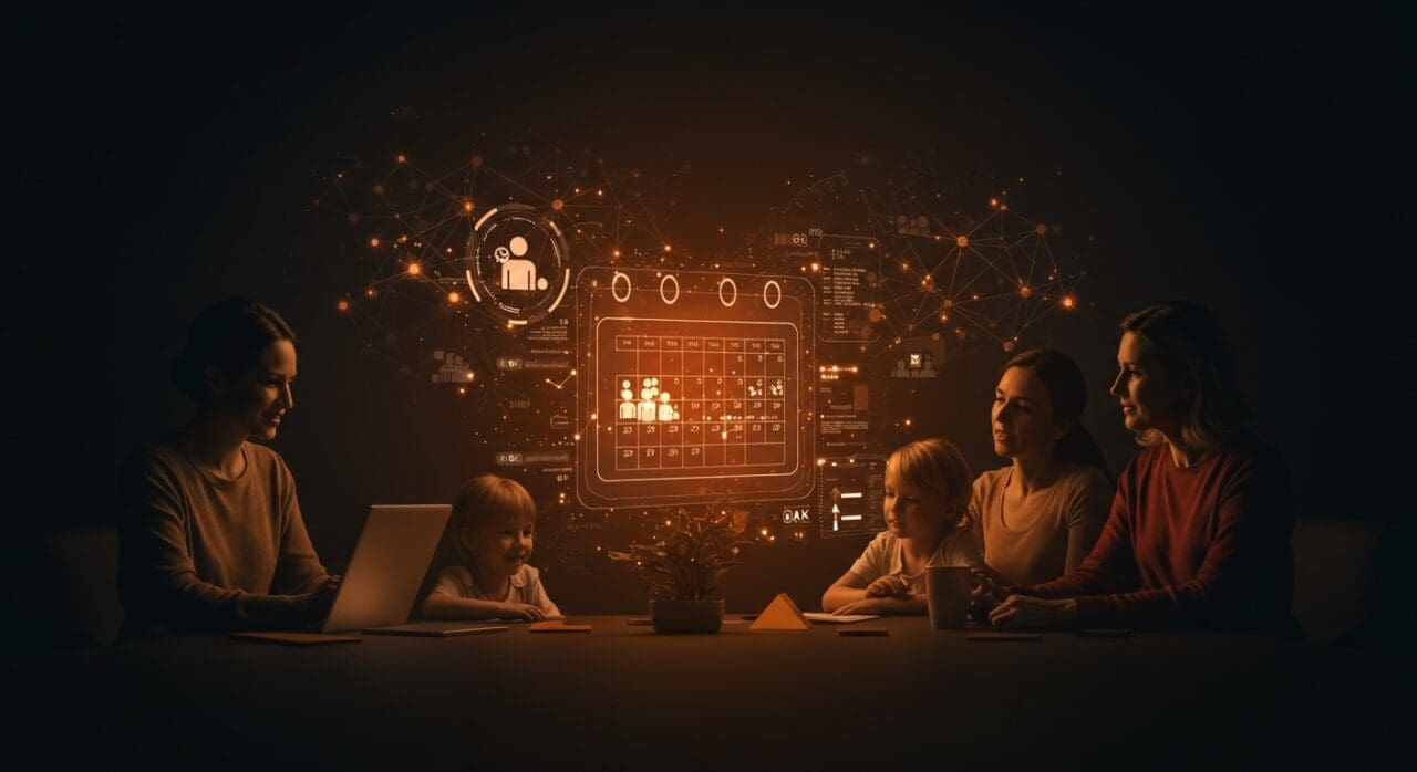 Organización familiar eficiente con IA aplicada en Skylight Calendar 2, innovación tecnológica para startups hispanas.