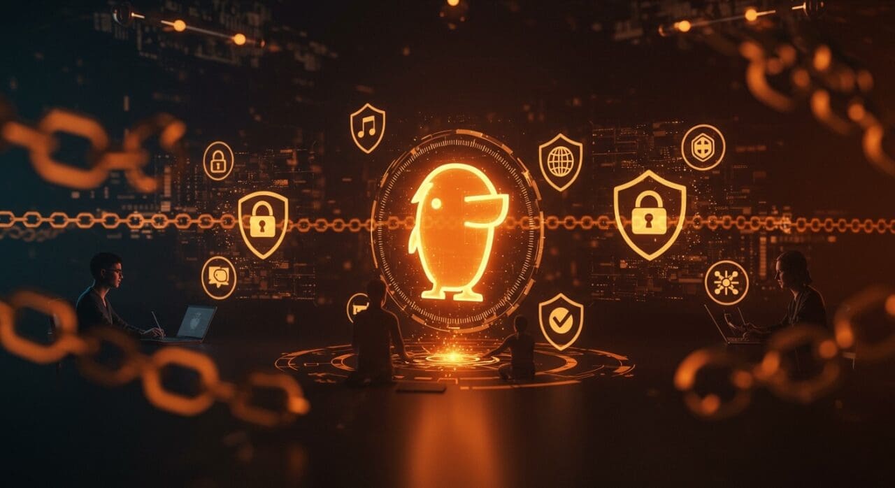 Fundadores de startup tecnológica trabajando en seguridad avanzada y criptografía en Linux para cargas críticas.