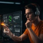 Estudiante universitario trabajando en innovación de startups chilenas con enfoque en sostenibilidad y nanotecnología.