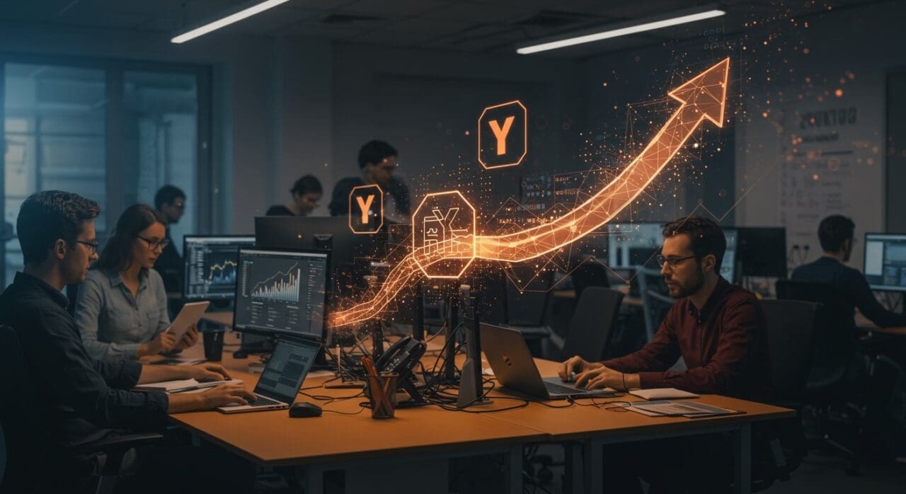 Equipo de talento en IA colaborando en startup tecnológica en Berlín impulsada por Y Combinator para sistemas telefónicos innovadores.