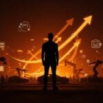 Líder tecnológico reflexionando sobre desafíos de Tesla 2026 en el mercado de vehículos eléctricos y conducción autónoma.