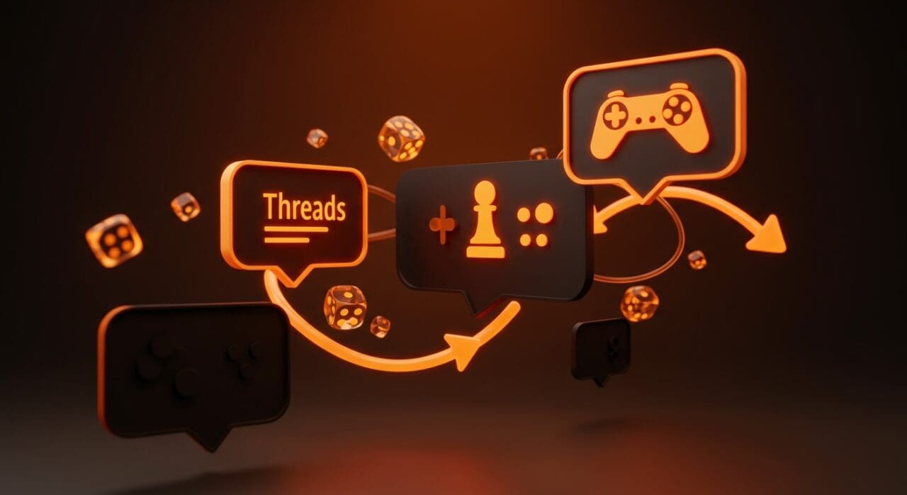 Integración de juegos en mensajes de Threads para aumentar engagement y competencia en redes sociales, tendencia clave en tecnología.