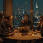 Conferencia TNW en Londres mostrando founders e inversores conectando en un entorno tecnológico global con enfoque en networking latino y tendencias tecnológicas.