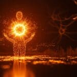 Inteligencia artificial representada con nodos luminosos y mega-rondas de inversión en startup con enfoque en venture capital y crecimiento en LATAM.