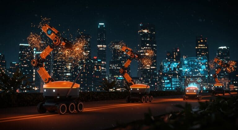 Robots de delivery autónomo y emprendedores utilizando visión artificial y IA aplicada en startups de LATAM para automatización.