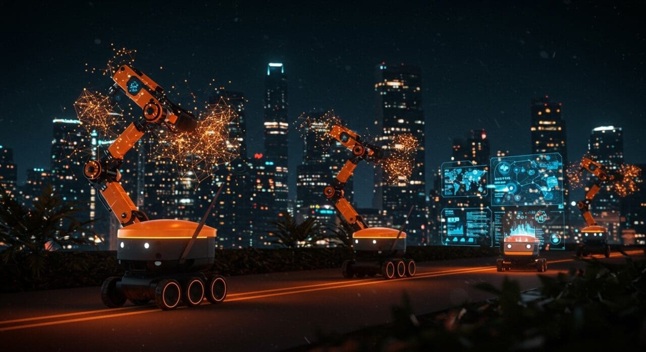 Robots de delivery autónomo y emprendedores utilizando visión artificial y IA aplicada en startups de LATAM para automatización.