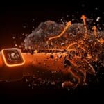 Wearables de salud con visualización de e-waste digital, ilustrando retos de sostenibilidad tecnológica para startups.