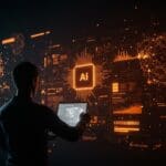 Análisis visual de Windows 11 mostrando desafíos de inteligencia artificial, calidad y actualizaciones en un entorno tecnológico avanzado.