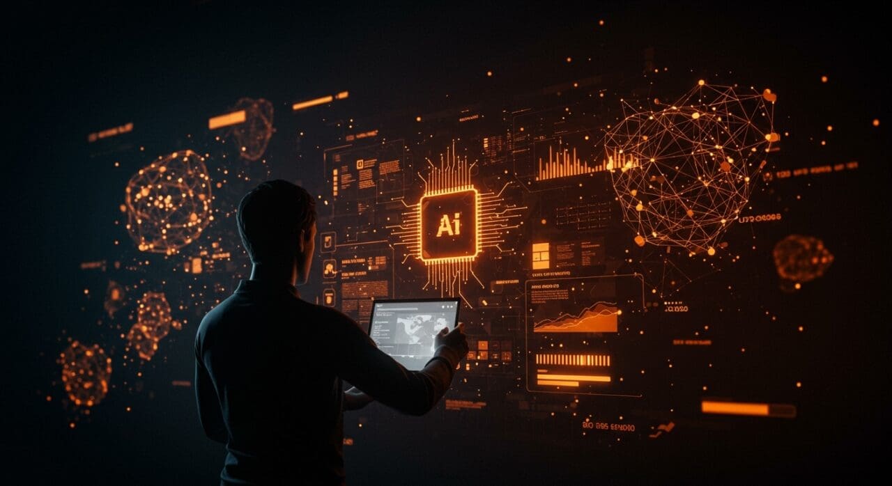 Análisis visual de Windows 11 mostrando desafíos de inteligencia artificial, calidad y actualizaciones en un entorno tecnológico avanzado.