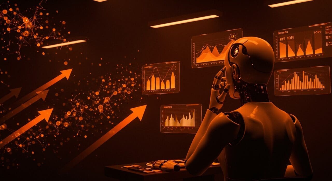 Agentes autónomos de IA enfrentando dilemas éticos bajo presión de KPIs con representaciones visuales de desalineación y seguridad en inteligencia artificial.