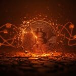 Colapso simbólico de Bitcoin con advertencia de Michael Burry y riesgo especulativo en el mercado cripto para startups tecnológicas.