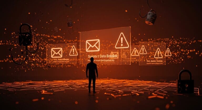 Brecha de datos en Substack exponiendo emails y teléfonos, ilustración de vulnerabilidades en ciberseguridad para startups.