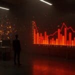 Despidos masivos en Estados Unidos en enero 2026 representados con grafismo abstracto de caída laboral y tecnología IA en la industria startup.