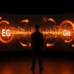 Founder de startup cleantech frente a pantalla digital ilustrando la reversión de regulación de gases de efecto invernadero de la EPA y su impacto en políticas ambientales.