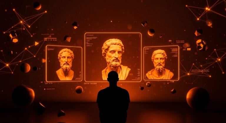 Fundador tech contemplativo inspirado en estoicismo aplicando principios de resiliencia emprendedora en liderazgo startup.