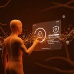 Interfaz digital con iconos de privacidad y remoción de datos sensibles en Google Search, destacando herramientas de protección de datos personales para startups.