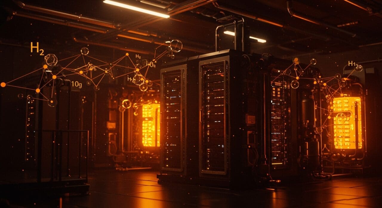 Centro de datos innovador impulsado por hidrógeno barato y energías limpias de Vema Hydrogen, mostrando avances en infraestructura tecnológica y tendencias de mercado.