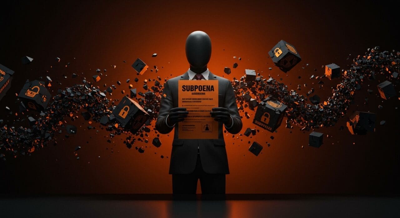 Escena editorial que representa la exigencia de datos por Homeland Security a empresas tecnológicas sin orden judicial y sus implicaciones en la privacidad de datos.