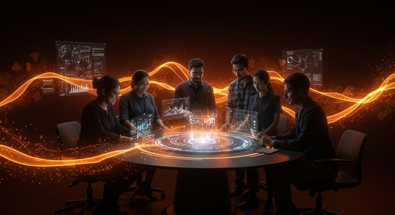 Startups deep tech colaborando con soporte de capital de riesgo estatal en India para impulsar innovación tecnológica y manufactura.