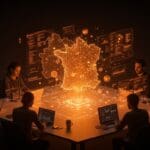 Colaboración de startups europeas en software open source representando soberanía digital y alternativa a Google Workspace.