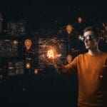 Desarrollador trabajando con inteligencia artificial aplicada y automatización en el desarrollo de software usando la app Codex de OpenAI.