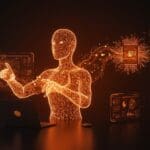 Representación visual de agentes autónomos con memoria persistente usando OpenAI Responses API y tecnologías avanzadas de automatización IA en startups tech.