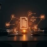 Equipo legal usando IA para investigación con fuentes primarias verificables en una plataforma legaltech avanzada.