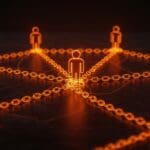 Comunidades digitales únicas ilustradas como redes interconectadas que simbolizan capital social y la historia compartida en ecosistemas startup.