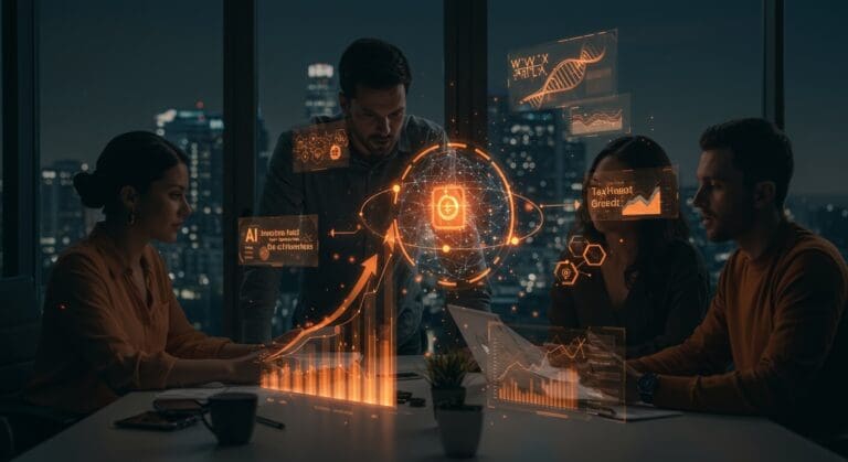 Análisis visual del impacto del presupuesto California 2025-26 en startups y venture capital, destacando inversiones y créditos fiscales en IA, biotech y aerospace.