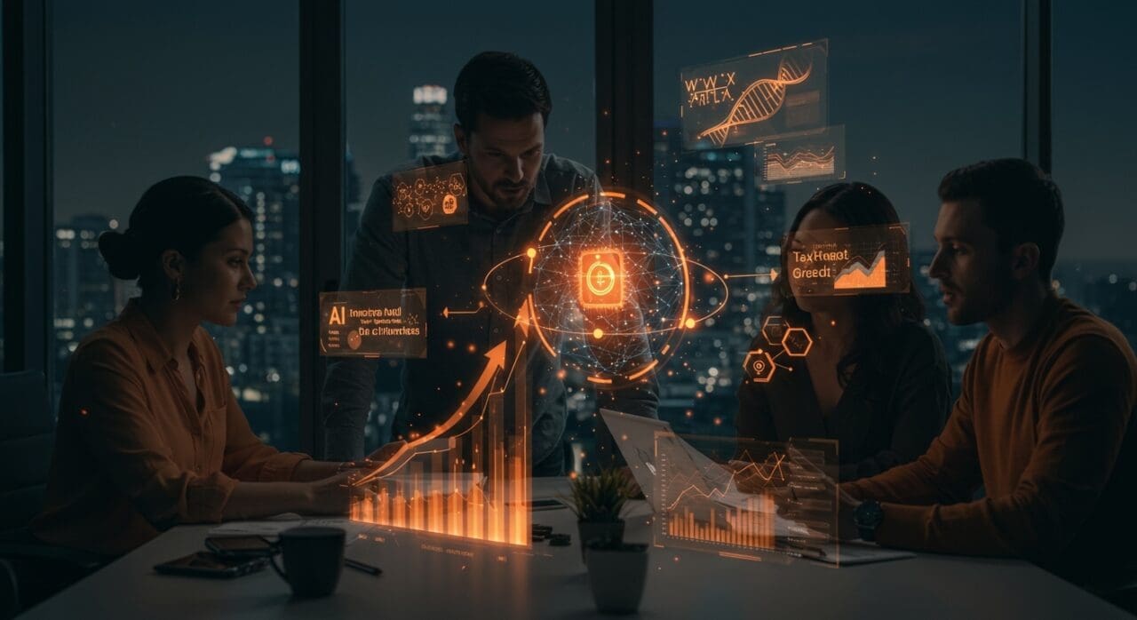 Análisis visual del impacto del presupuesto California 2025-26 en startups y venture capital, destacando inversiones y créditos fiscales en IA, biotech y aerospace.