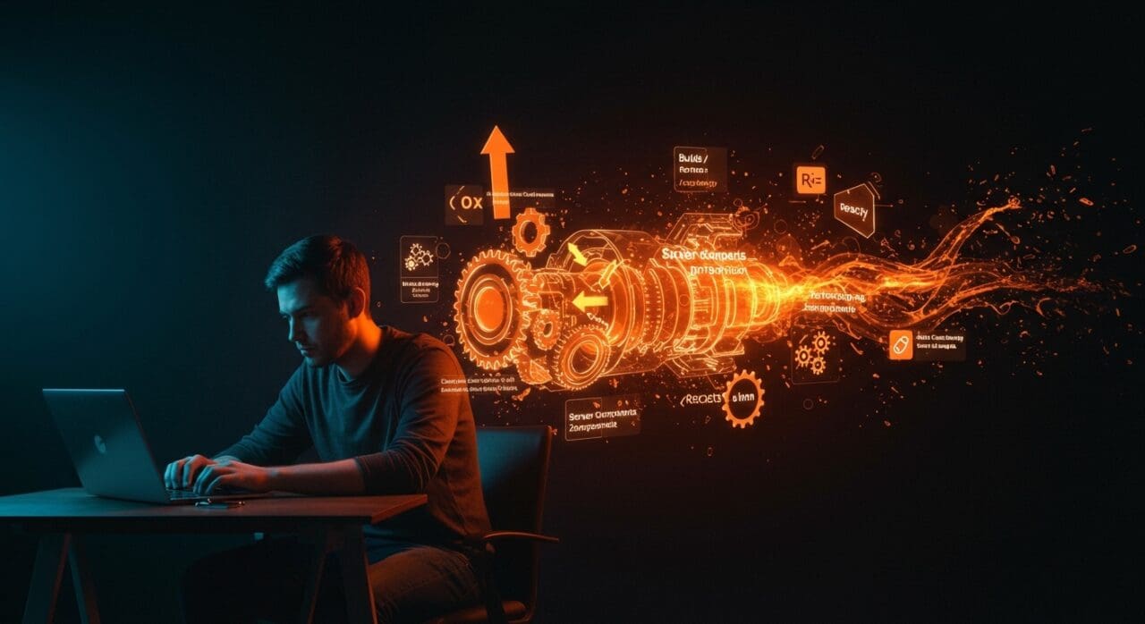 Founder usando el framework rari combinando React y Rust para startups de alto rendimiento y builds ultrarrápidos.