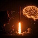 Fusión visual de SpaceX y xAI simbolizando la adquisición histórica e integración de IA y tecnología espacial para una OPI tecnológica.