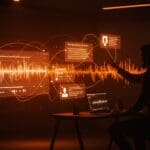 Interfaz digital de Spotify con letras enriquecidas mediante IA, mostrando personalización y engagement tecnológico.