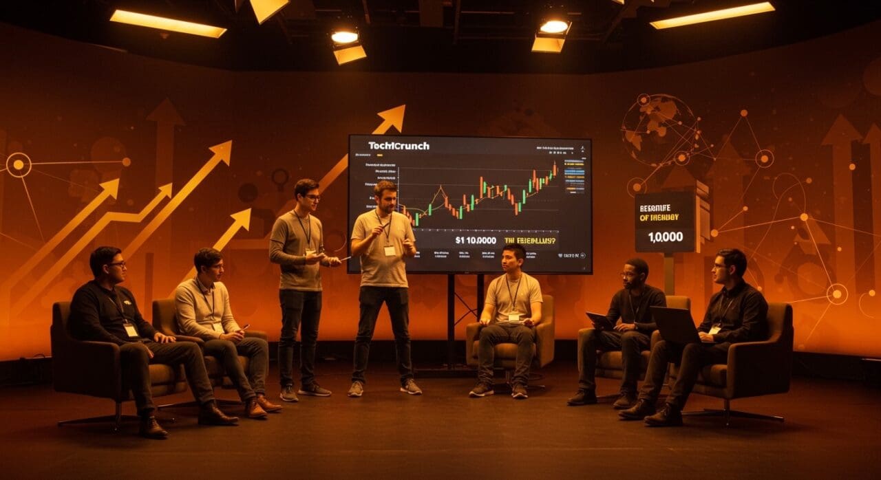 Startup founders participando en la competencia Startup Battlefield 200 TechCrunch Disrupt 2026, mostrando oportunidad y acceso a inversión de primer nivel.