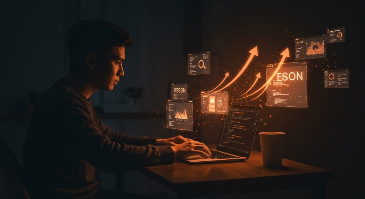 Interfaz web generada desde datos JSON con React que acelera el desarrollo web en startups usando UI generativa y open source.