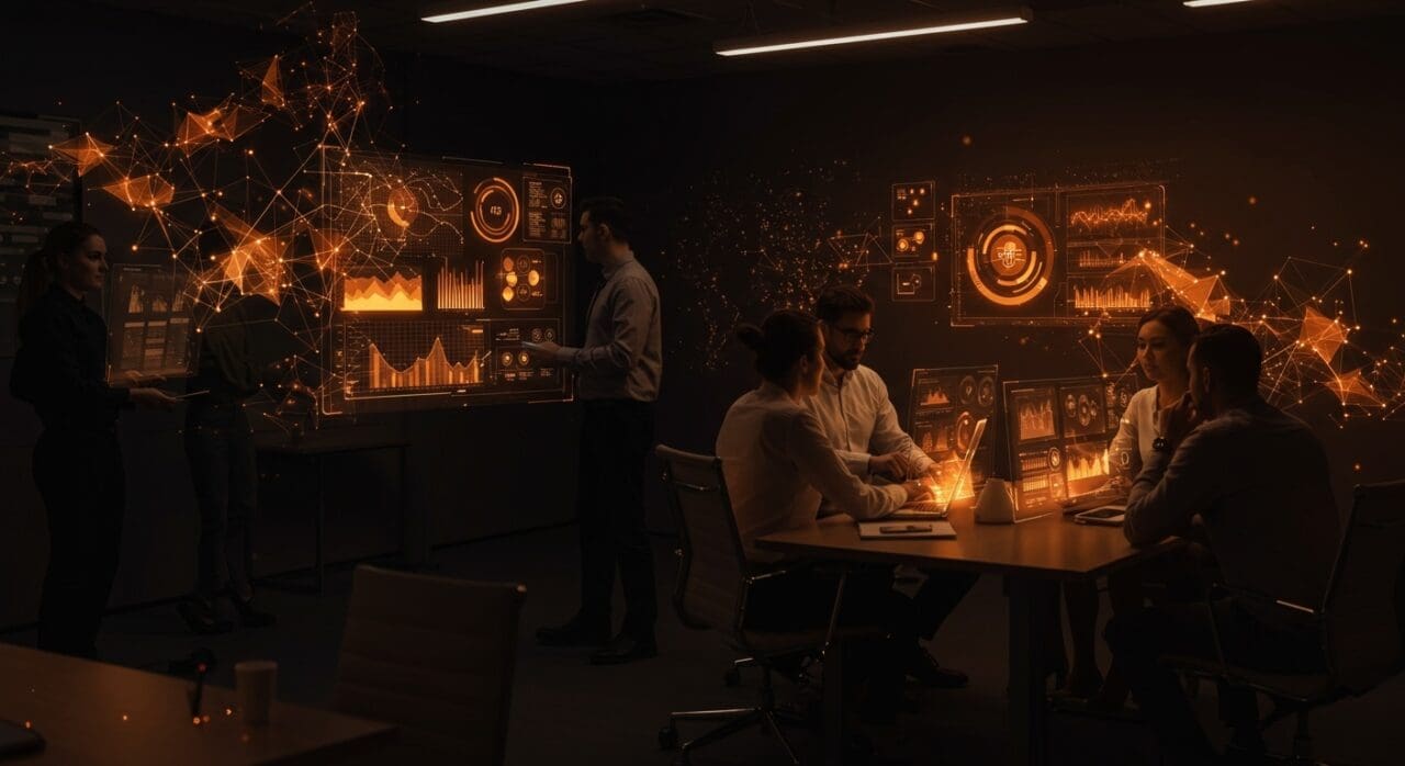 Profesionales tecnológicos colaborando en transformación digital y IA aplicada durante TechEx Global 2026.